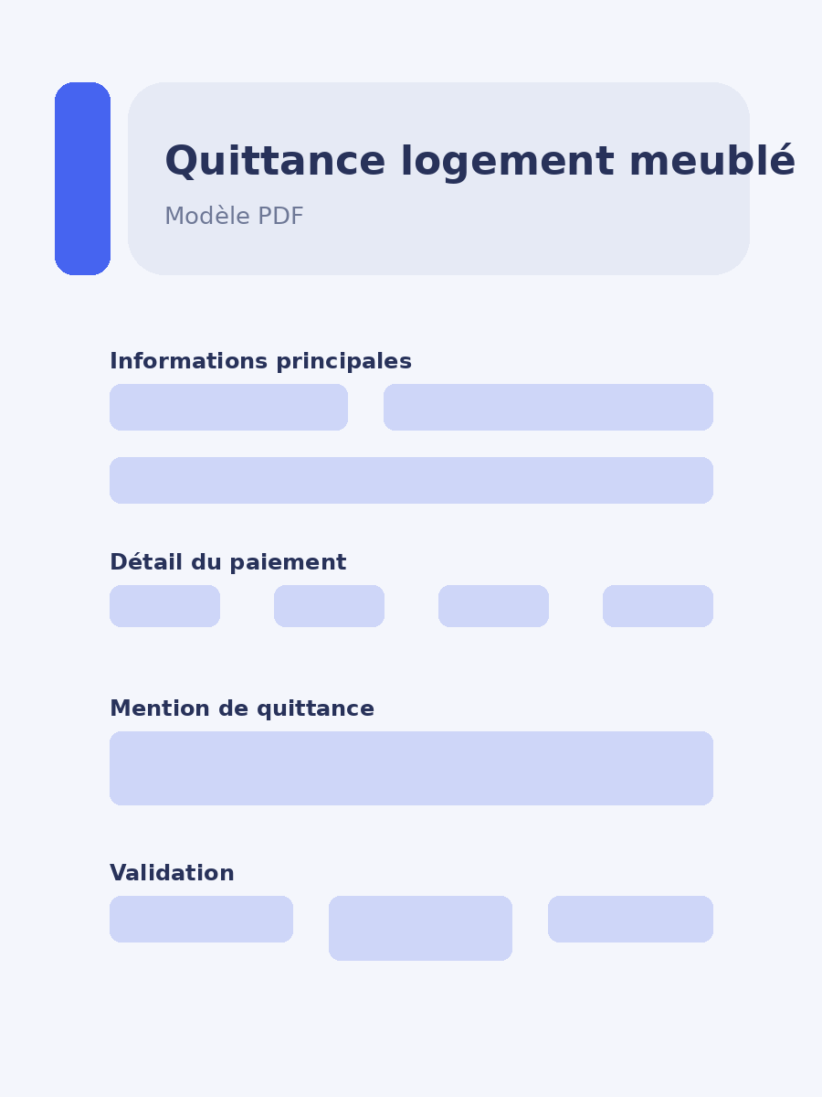 Quittance de loyer logement meublé PDF
