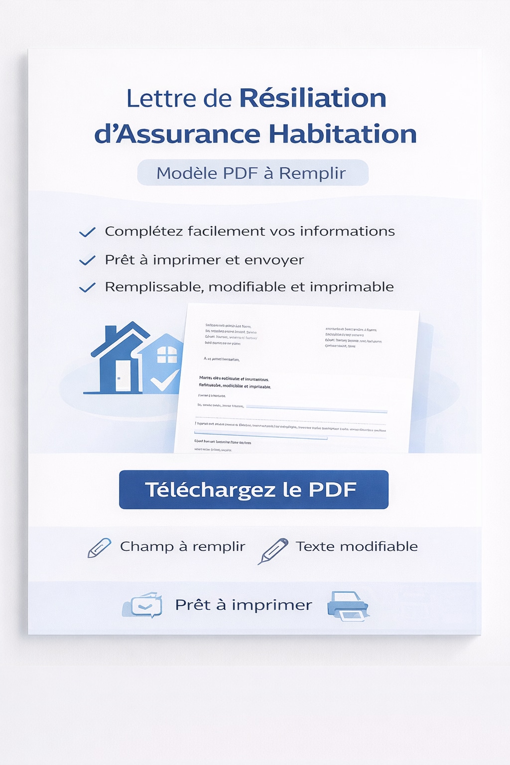 Lettre de résiliation assurance habitation PDF