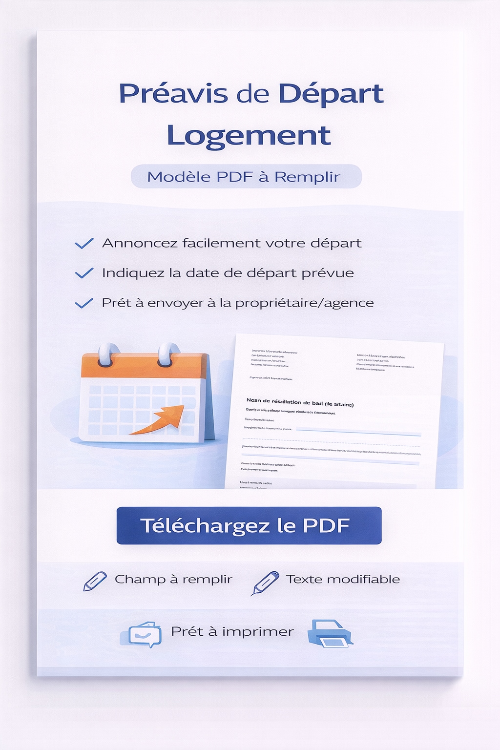 Préavis de départ logement PDF