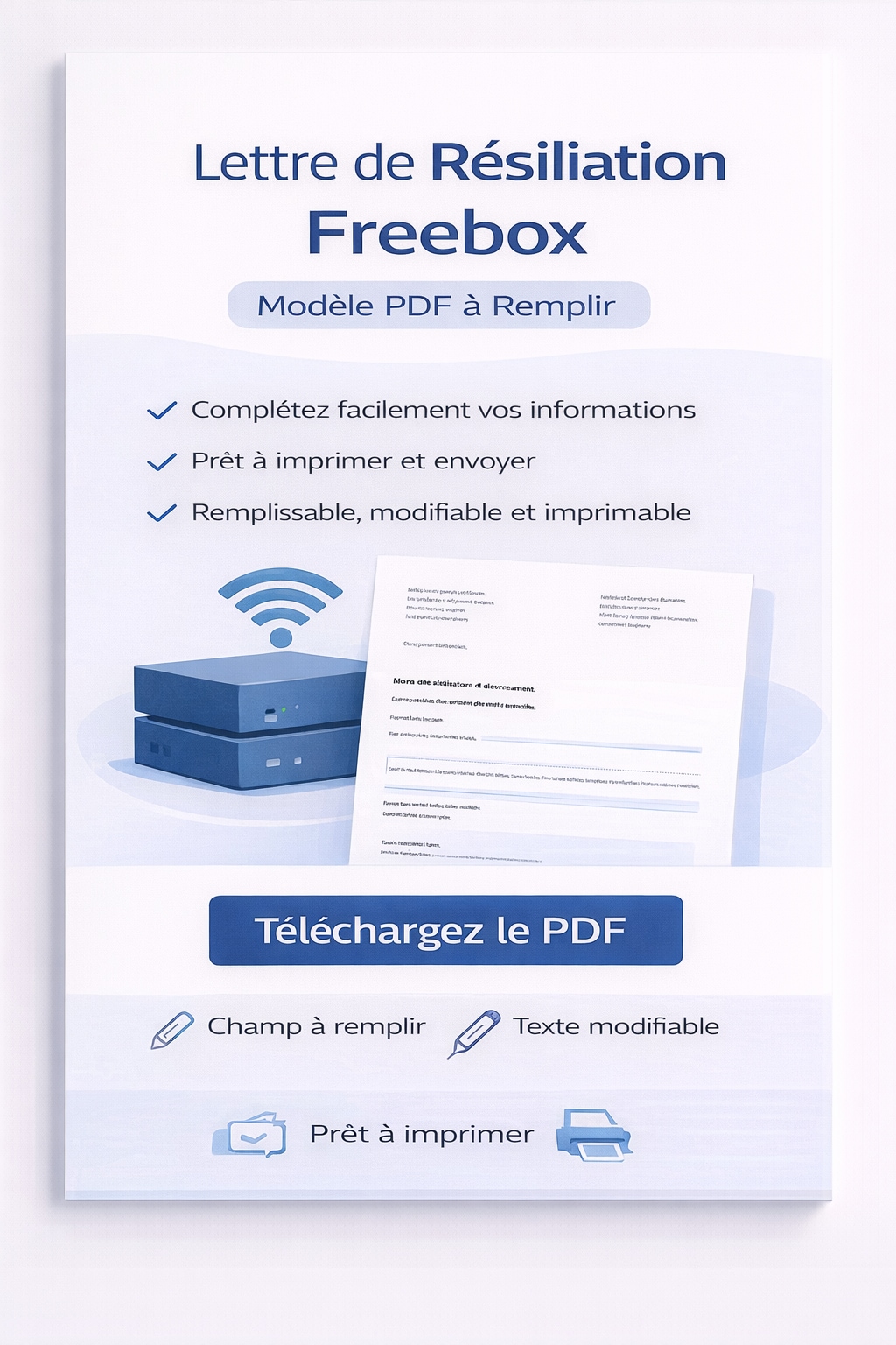 Lettre de résiliation Freebox PDF
