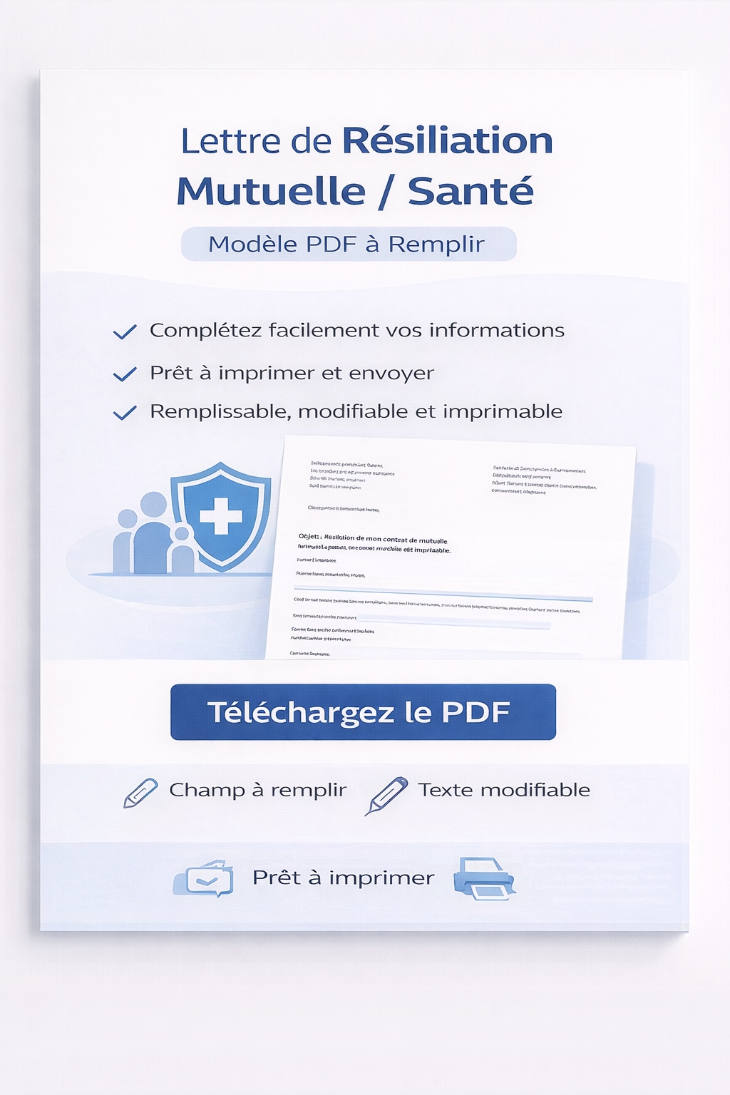 Lettre de résiliation mutuelle / santé PDF