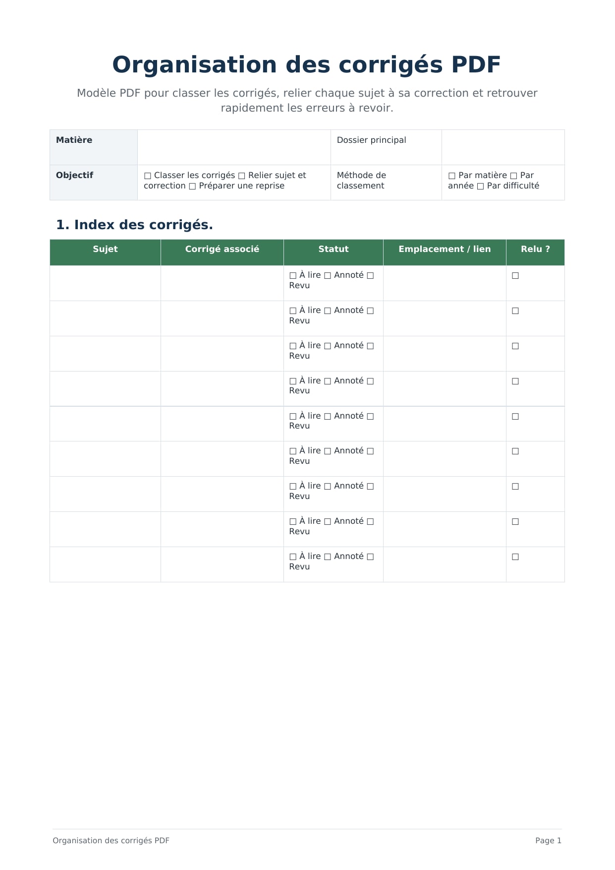 Dossier corrigés PDF