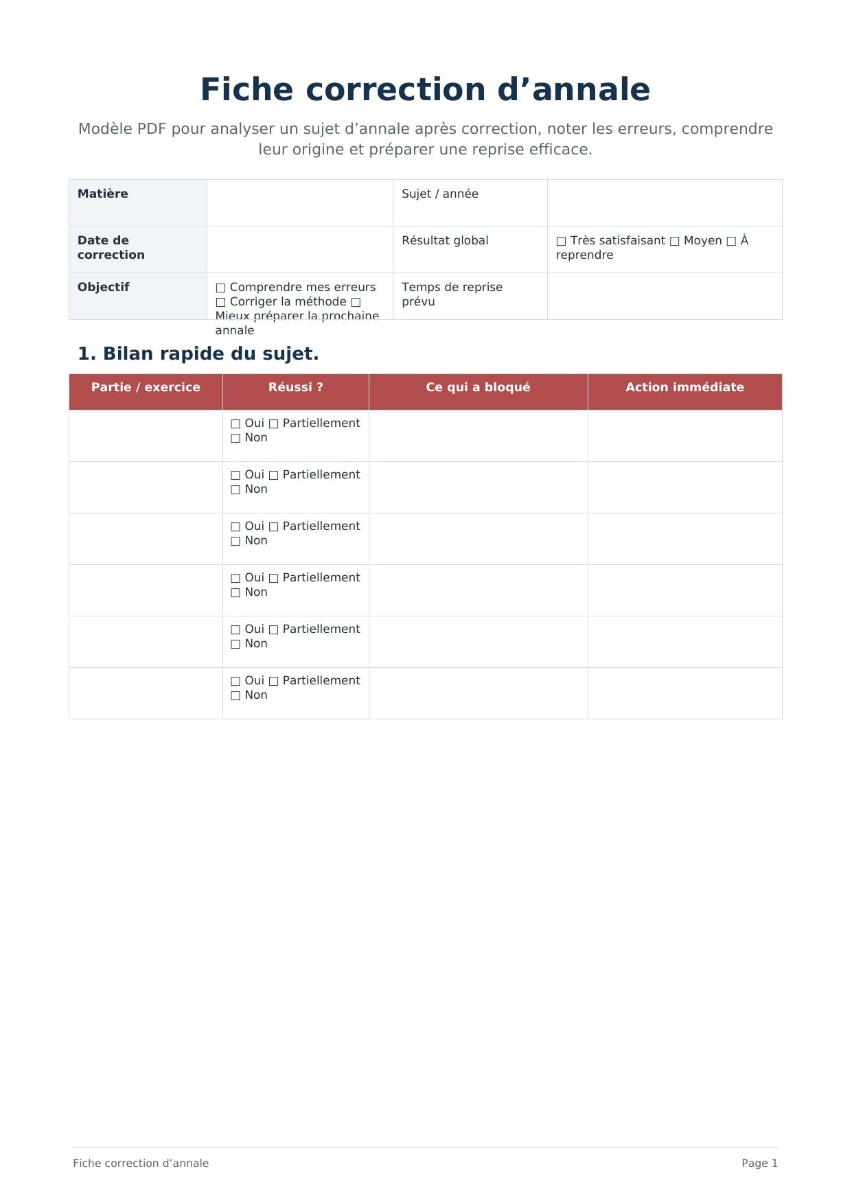 Fiche correction annale PDF