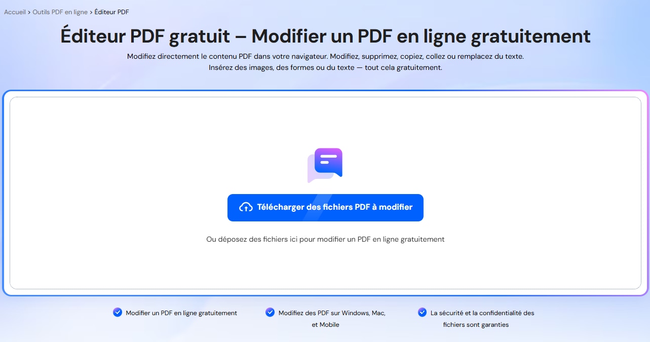 PDFelement Online – modifier PDF en ligne gratuit