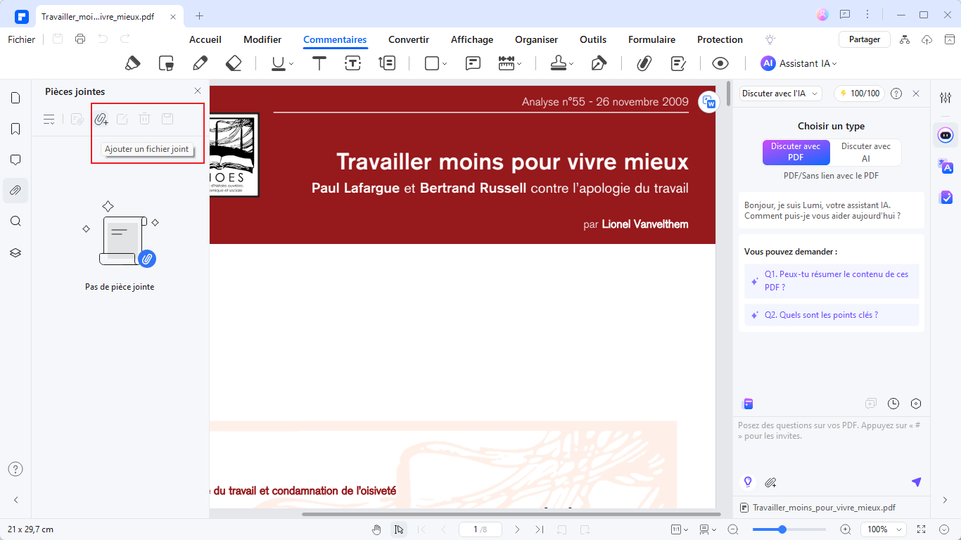 Intégrer la vidéo dans le PDF