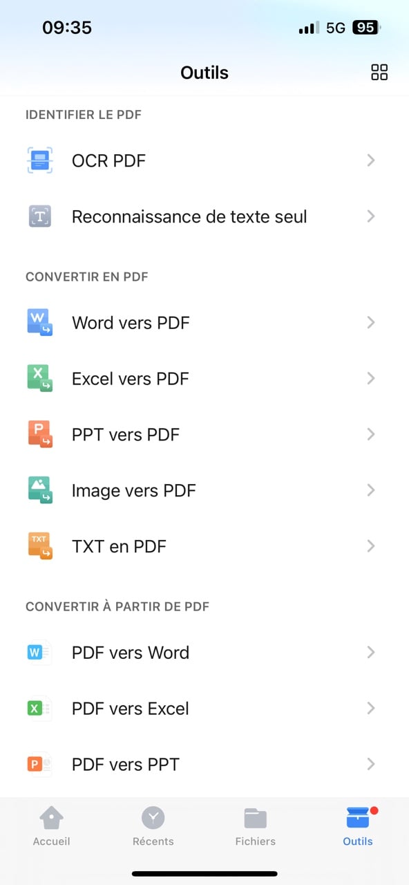 cliquez sur "Images vers PDF"