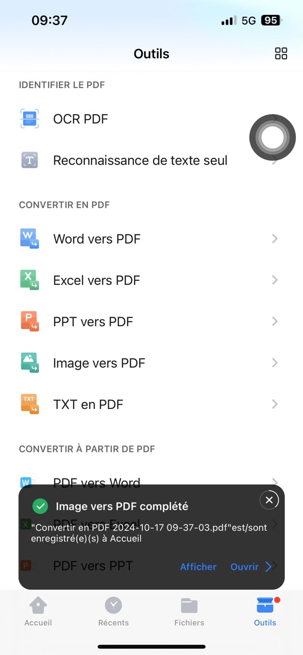 Sauvegardez le PDF