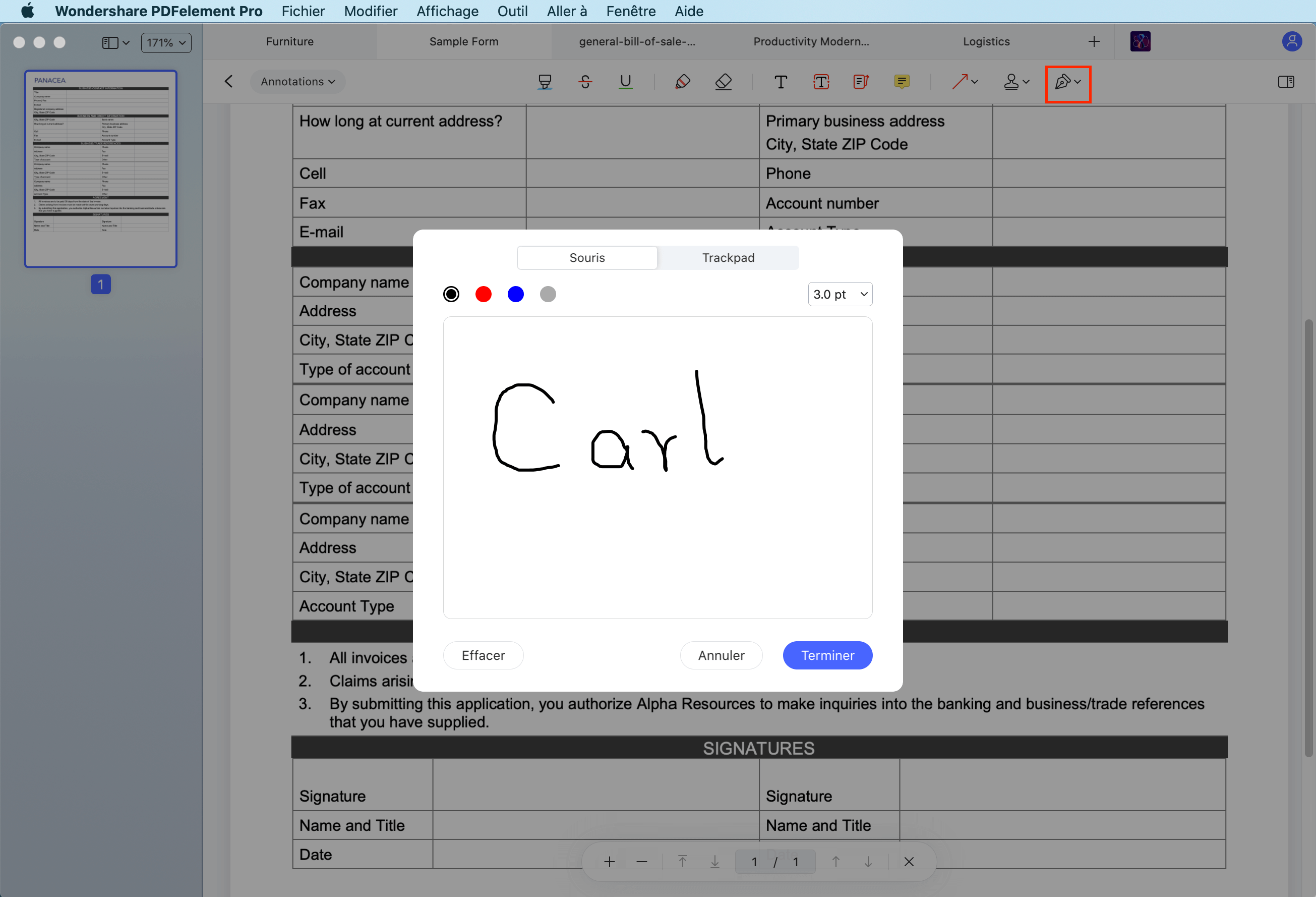 create a pdf signature on mac