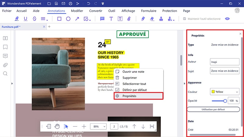 comment mettre une zone en surbrillance dans un pdf