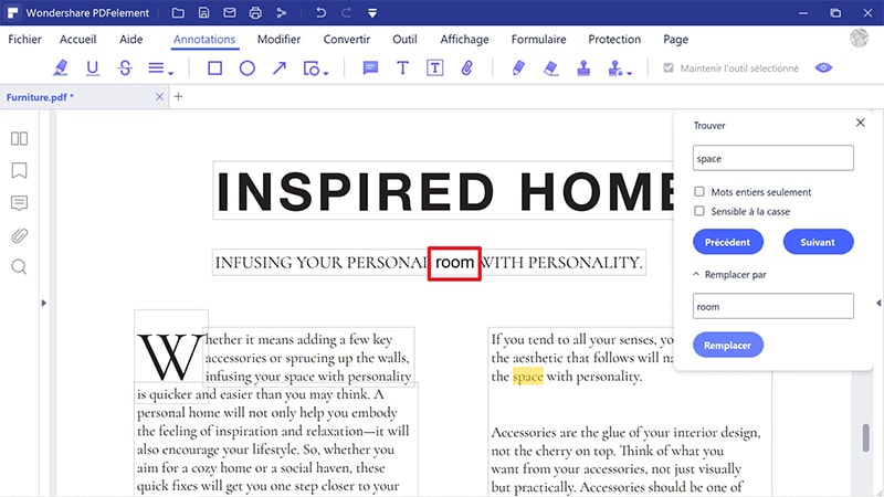 comment rechercher un mot dans un pdf
