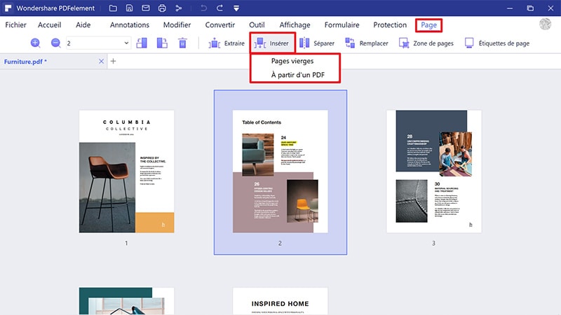 insérer une page dans word