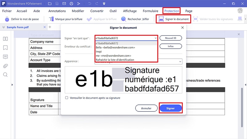 gestionnaire de signature outlook