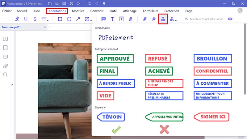 insérer une signature dans excel