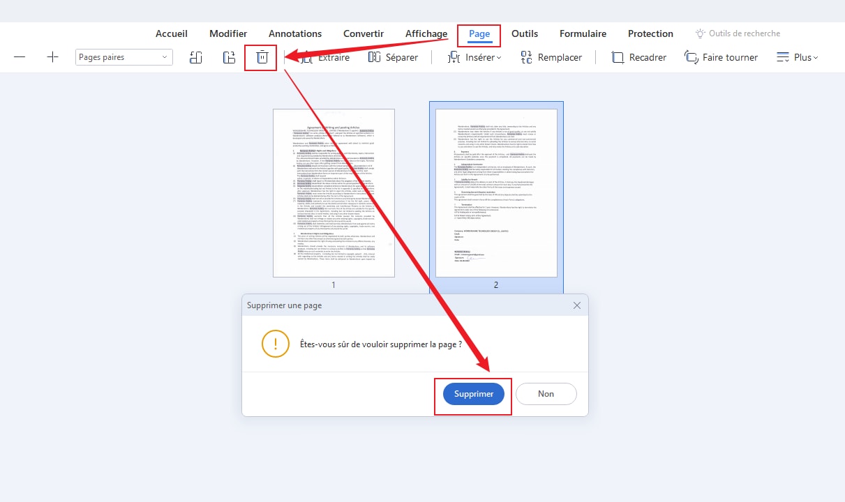 comment supprimer une page sur ppt