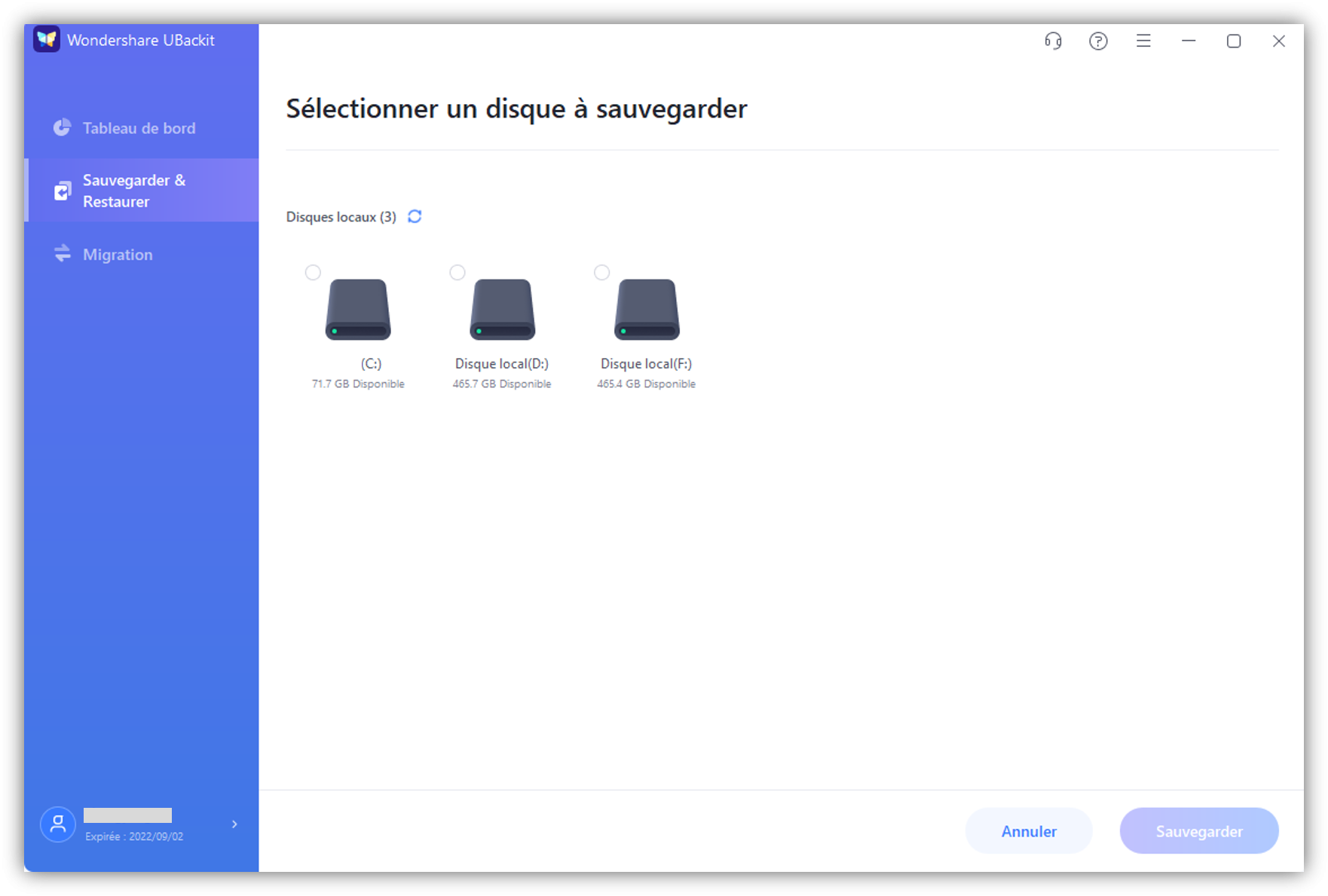 sélectionner la destination de sauvegarde synology ou qnap