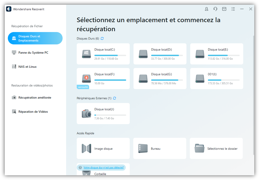 interface de recoverit