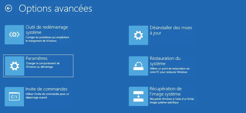 Paramètres (de démarrage)