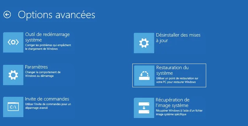Restauration du système