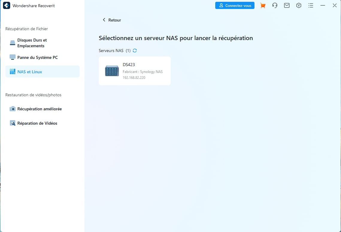 sélectionner Synology NAS