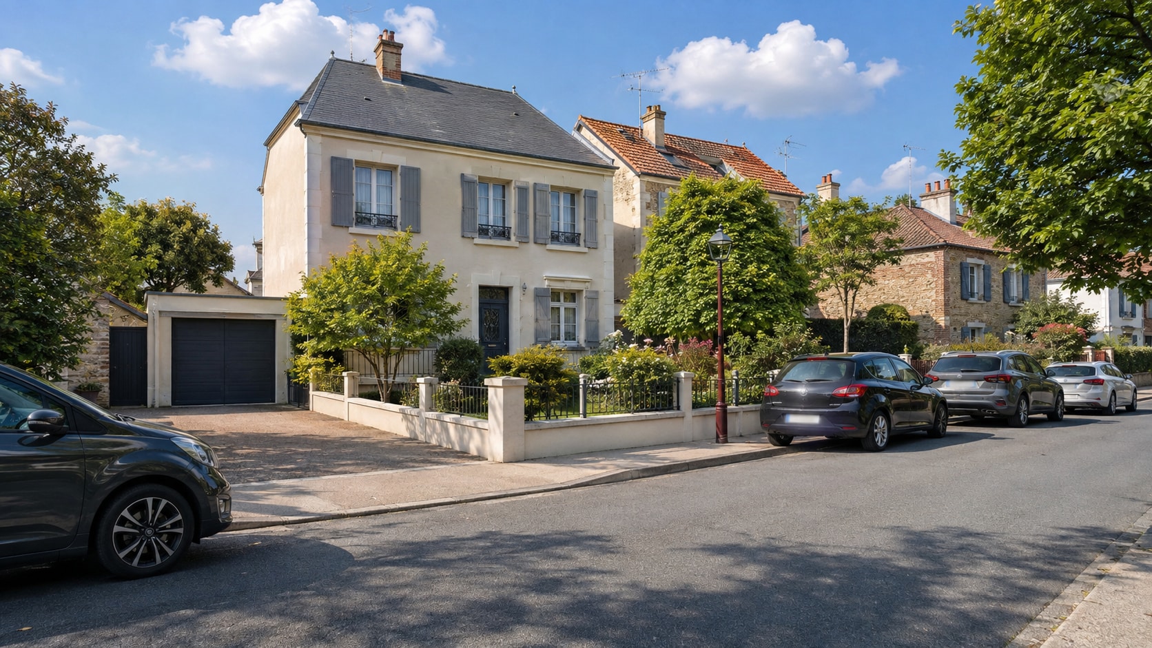 Plaques floutées dans une vidéo de rue ou de visite immobilière