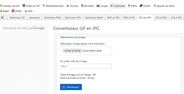 outils de conversion GIF en JPG en ligne EzGIF.com