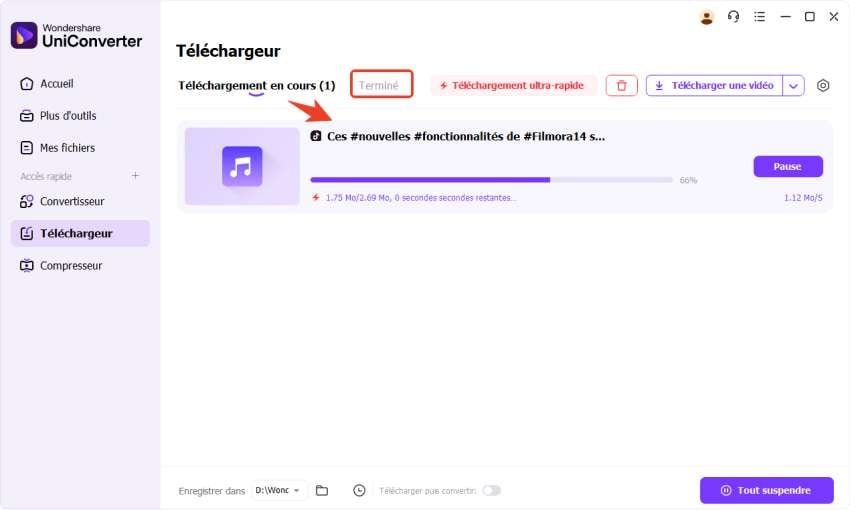 uniconverter telecharger audio tiktok