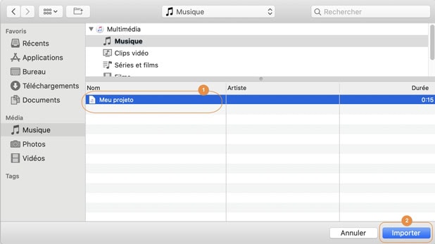 charger les fichiers à partir de Mac