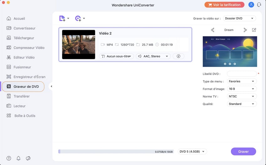Graver des vidéos sur DVD avec Wondershare UniConverter pour Mac