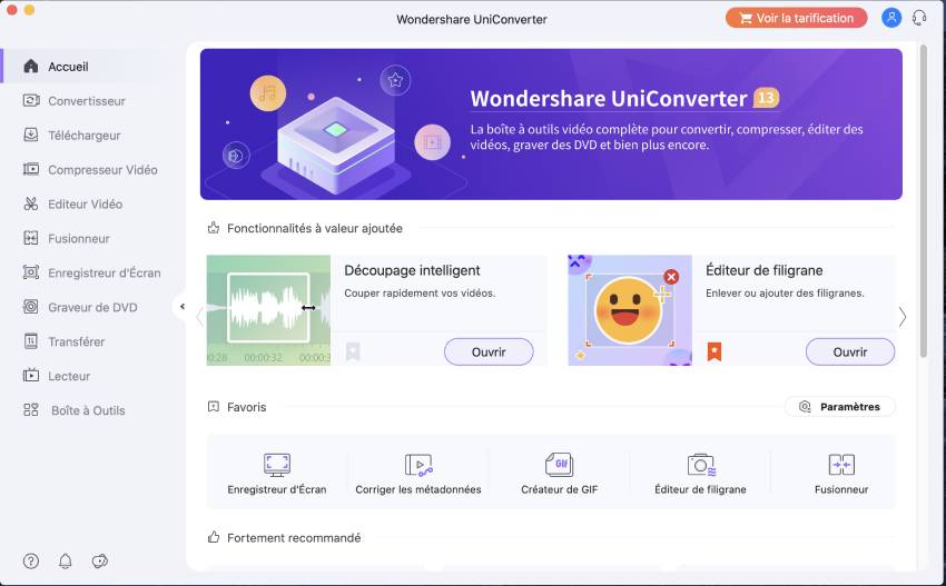 Installer Wondershare UniConverter pour Mac - Lancer Wondershare UniConverter
