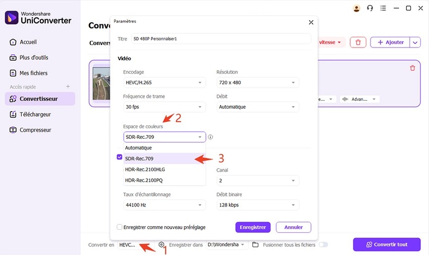 uniconverter choisir conversion