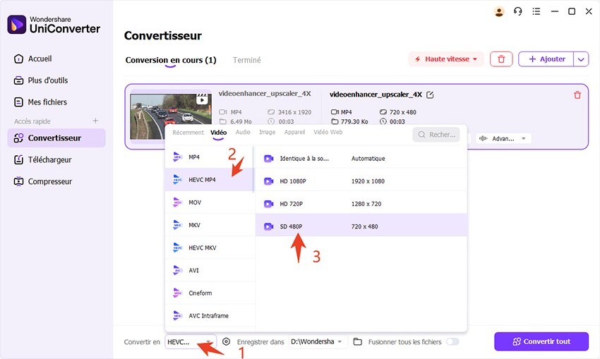 uniconverter conversion en sdr