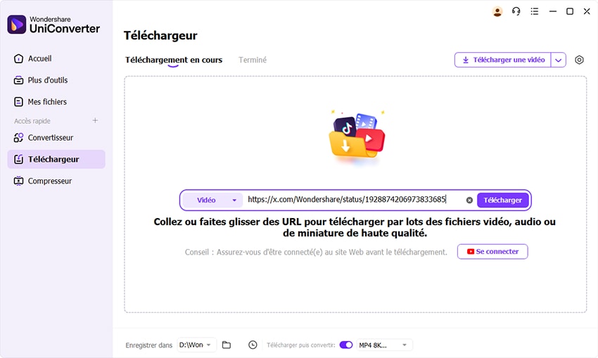 copier l'URL depuis twitter