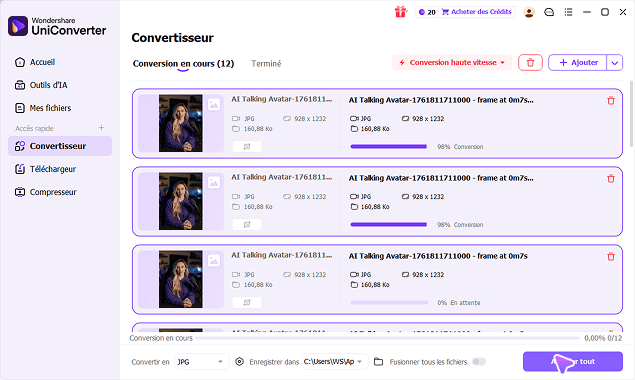 3. Lancez la conversion